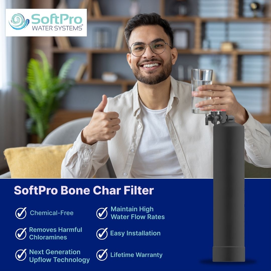 SoftPro Whole House Chlorine+ & Fluoride Filter (Catalytic + Bone Char Carbon Filter)