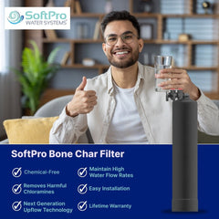 SoftPro Whole House Chlorine+ & Fluoride Filter (Catalytic + Bone Char Carbon Filter)